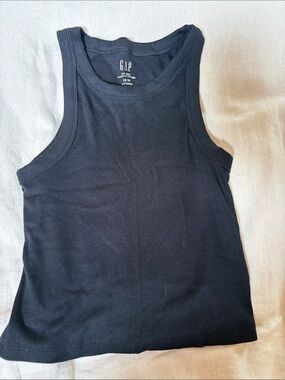 GAP Women's Black Ribbed Sleeveless Tank